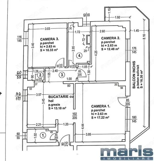 Apartament cu 3 camere decomandat în Tudor Vladimirescu