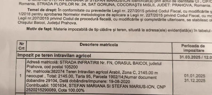 Teren de 4079 mp, în Goruna