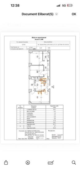 Apartament cu 3 camere în Central