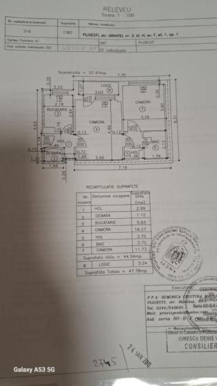 Apartament cu 2 camere semidecomandat în Central