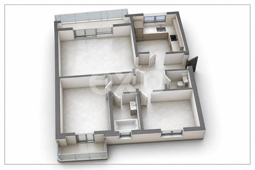 Apartament cu 3 camere decomandat în Buziaș