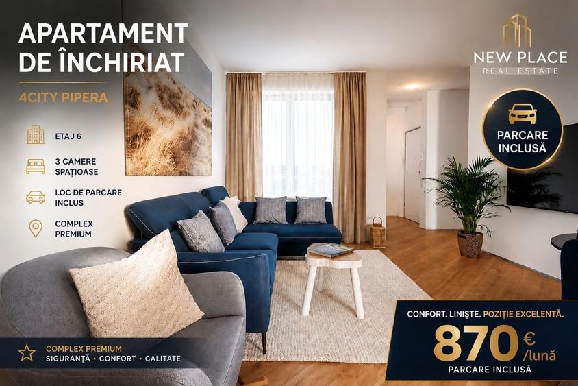 Nou! Rond Omv, Pipera- 4City- 3 camere si loc de parcare - La cheie - 11