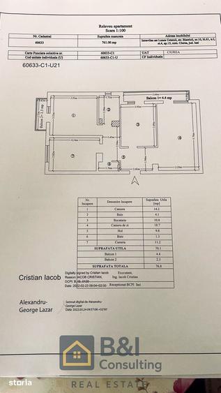 Apartament cu 3 camere în Ciurea