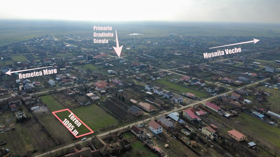 Teren Construcții intravilan de 1095 mp, în Bucovăț (Remetea Mare)
