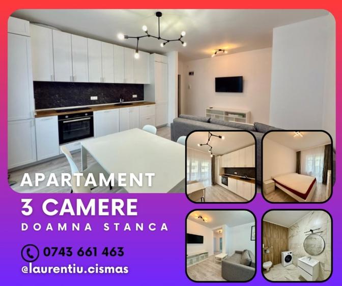 Apartament cu 3 camere decomandat, mobilat în Mihai Viteazul