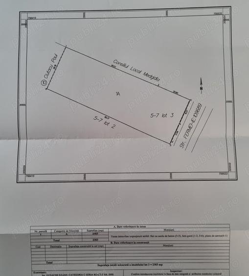Teren de 2303 mp, în Exterior Vest