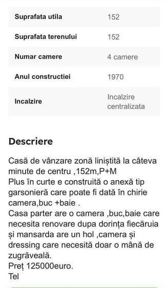 Casă cu 4 camere în Exterior Vest