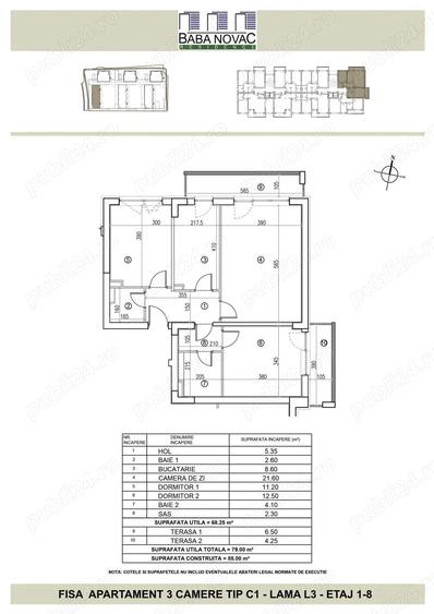 Apartament cu 3 camere decomandat în Baba Novac