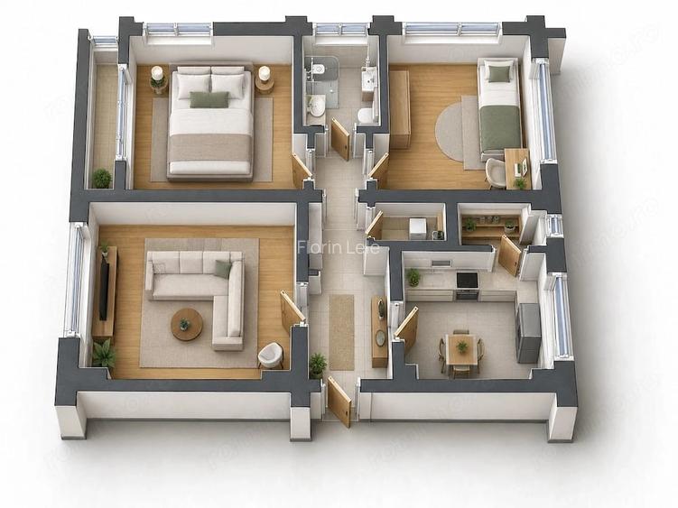Vindem apartament 3 camere, decomandat, Tip B, in Rogerius, Oradea