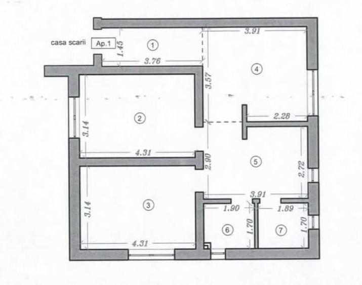 Apartament cu 3 camere decomandat în Sânandrei