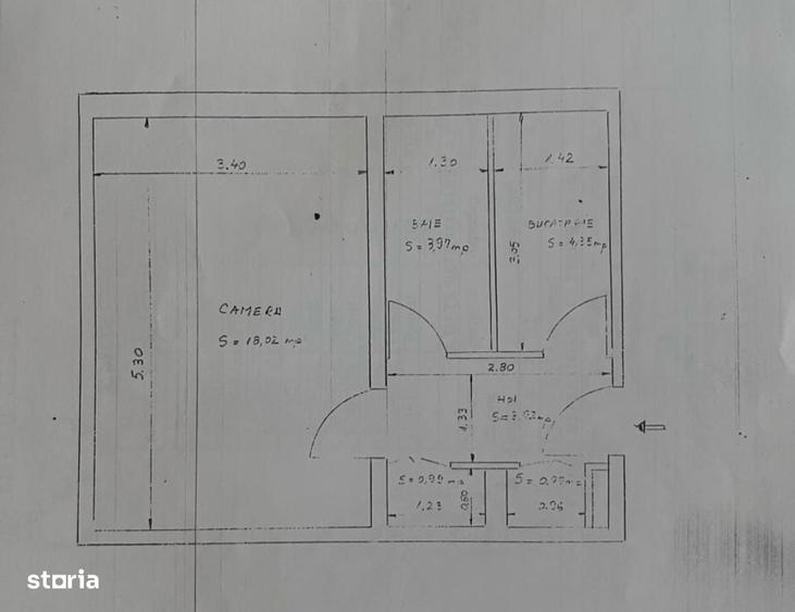 Garsonieră decomandată în Alexandru cel Bun