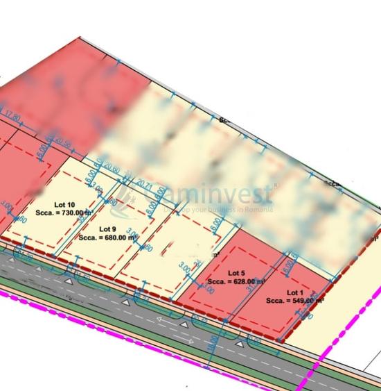 Teren Construcții intravilan de 549 mp, în Vest