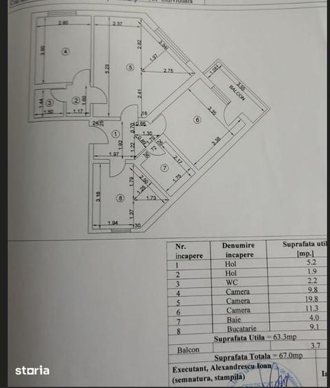 Apartament luminos cu 3 camere | Etaj 1, vedere pe ambele parti - 9