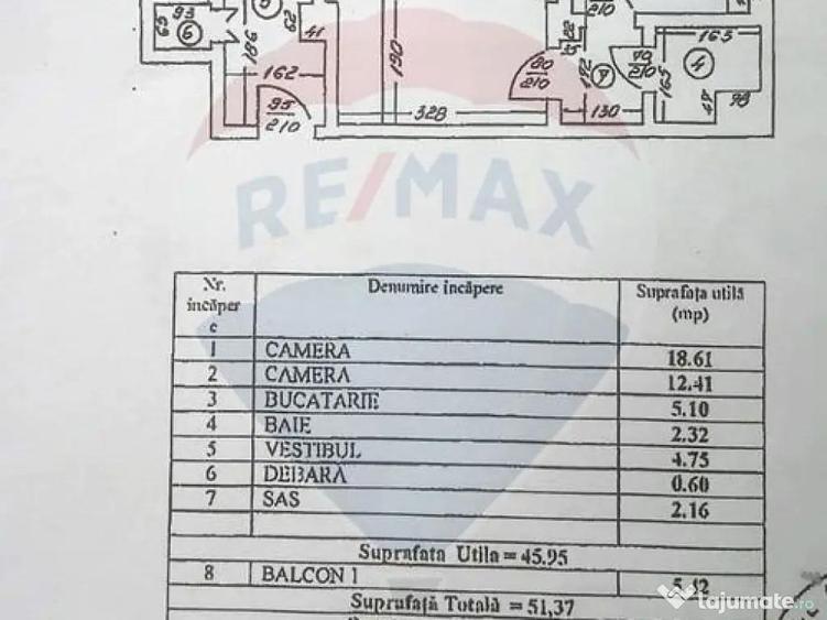 Apartament cu 2 camere semidecomandat, mobilat în P-ța Romană