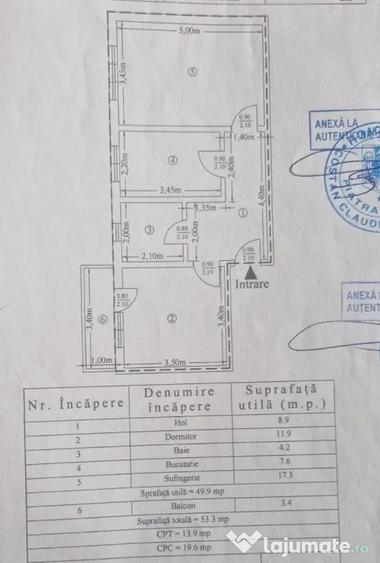 Apartament cu 2 camere decomandat în Central