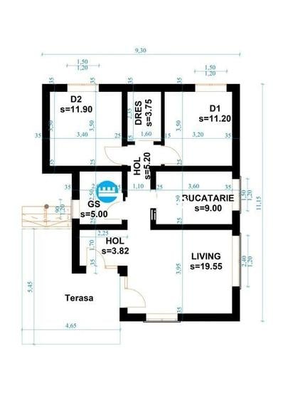 Casă cu 3 camere cu Teren 480 Mp în Horpaz