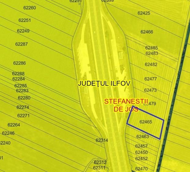 Teren agricol intravilan de 14686 mp, în Ștefăneștii de Jos
