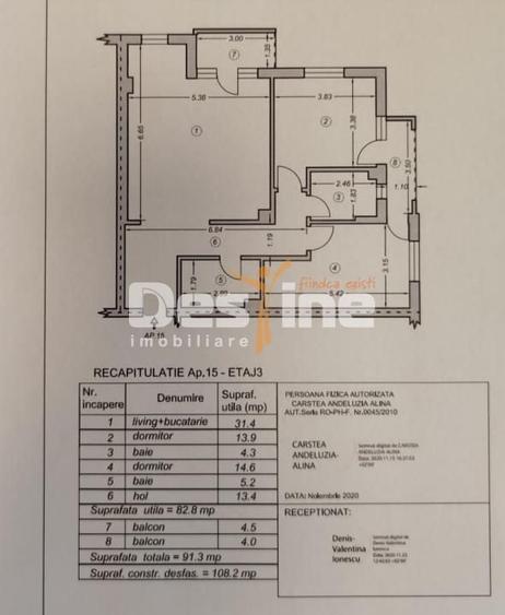 Apartament cu 3 camere decomandat, mobilat în Albert