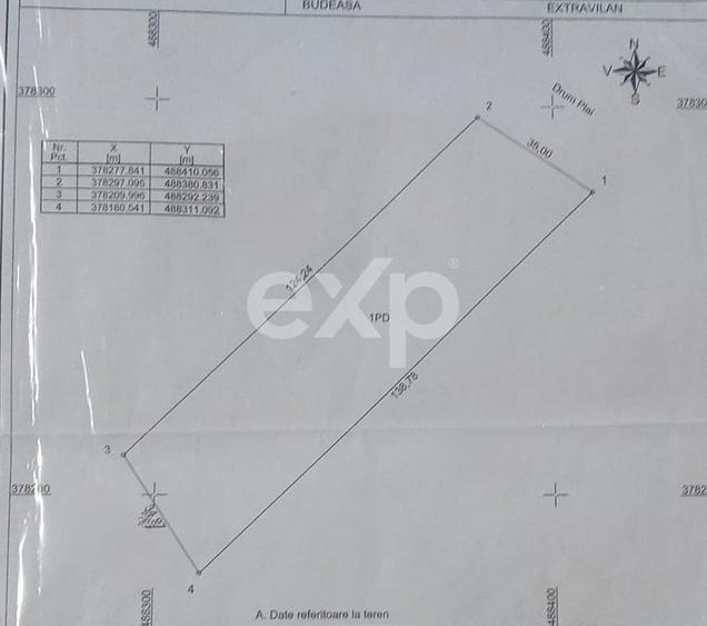 Teren extravilan de 4500 mp, în Budeasa