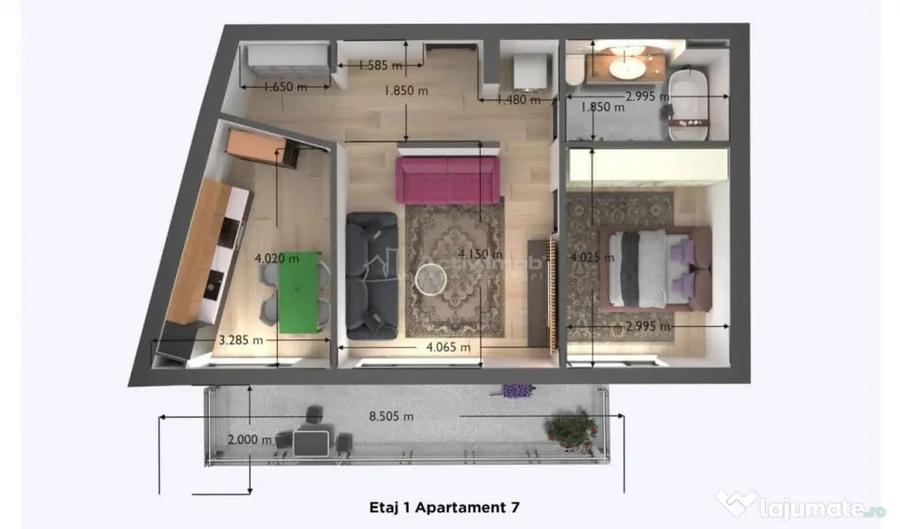 Apartament cu 2 camere decomandat în Central