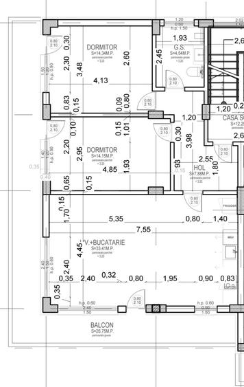 Apartament cu 3 camere semidecomandat în Glina