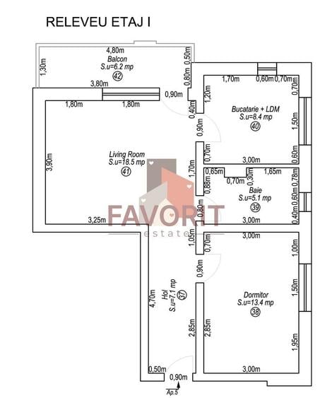 Apartament cu 2 camere semidecomandat, mobilat în Dumbrăvița