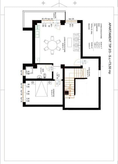 Apartament cu 2 camere decomandat în Central