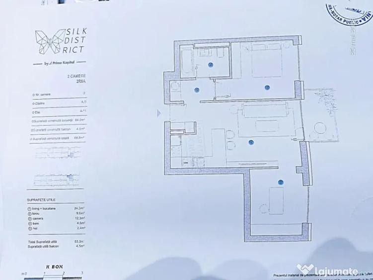Apartament cu 3 camere semidecomandat în Baza 3