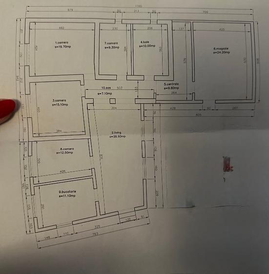 Casă individuală cu 3 camere cu Canalizare în Paleu