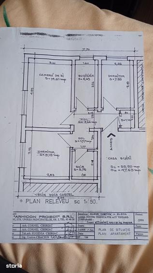 Apartament cu 3 camere în Central
