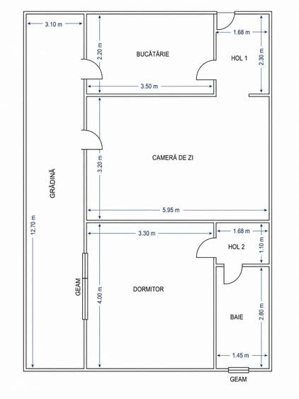 Apartament 2 camere, terasa ?i gradina, 2021