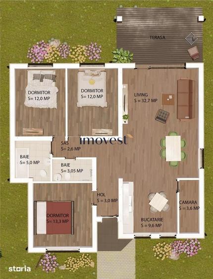 Casa Noua Semifinisata de Vanzare | 3 Dormitoare | 500 mp teren | Peti - 2