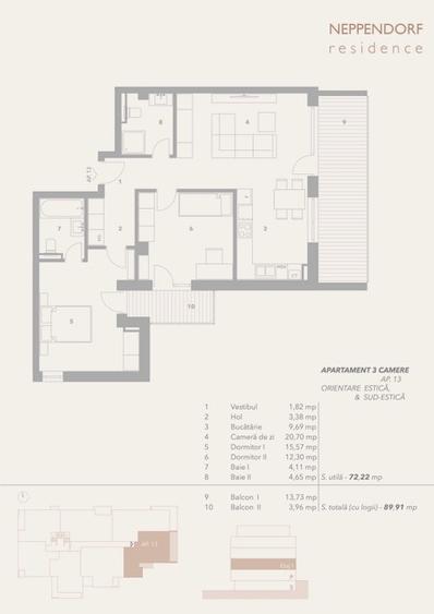 Apartament cu 3 camere decomandat în Turnișor