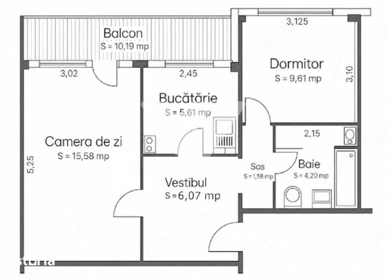 Apartament cu 2 camere decomandat în Calea Dumbrăvii
