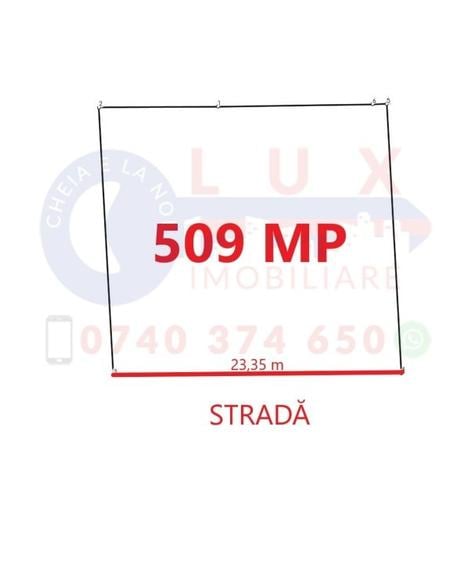 Teren Construcții intravilan de 509 mp, în Vest