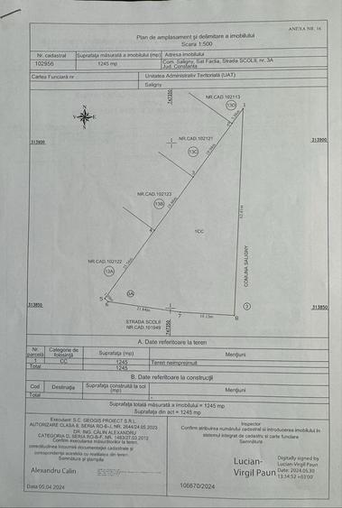Teren de 1245 mp, în Făclia