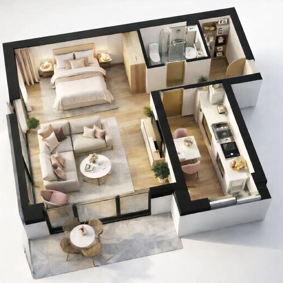 Apartament cu 2 camere, mobilat în Bucureștii Noi