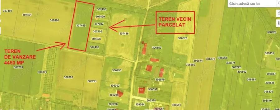 Teren de 4450 mp, în Fântânele