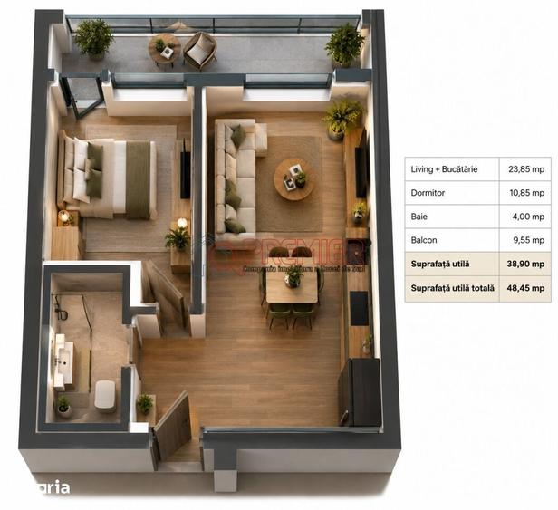 Apartament cu 2 camere în Metalurgiei