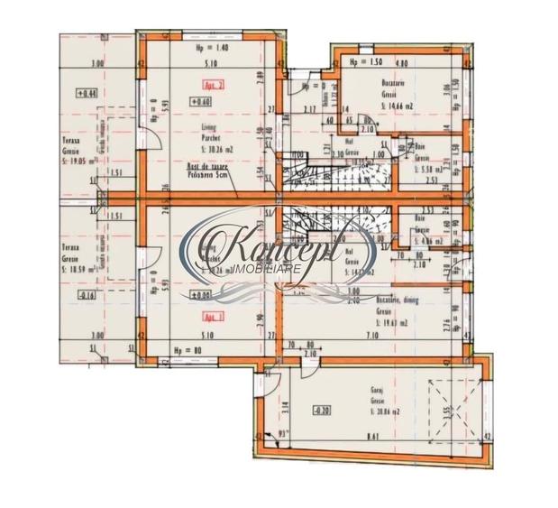 Duplex cu 4 camere cu Canalizare în Borhanci