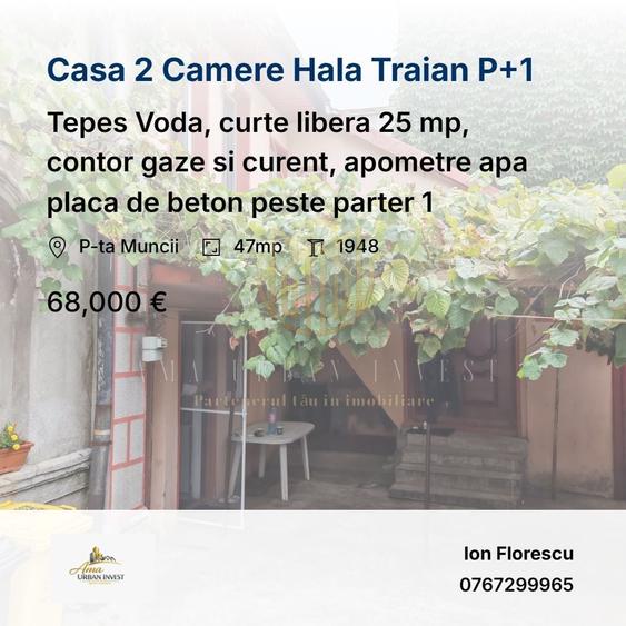 Casă cu 2 camere cu Canalizare în P-ța Muncii