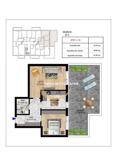 Apartament cu 3 camere decomandat în Titan — fotografia 3