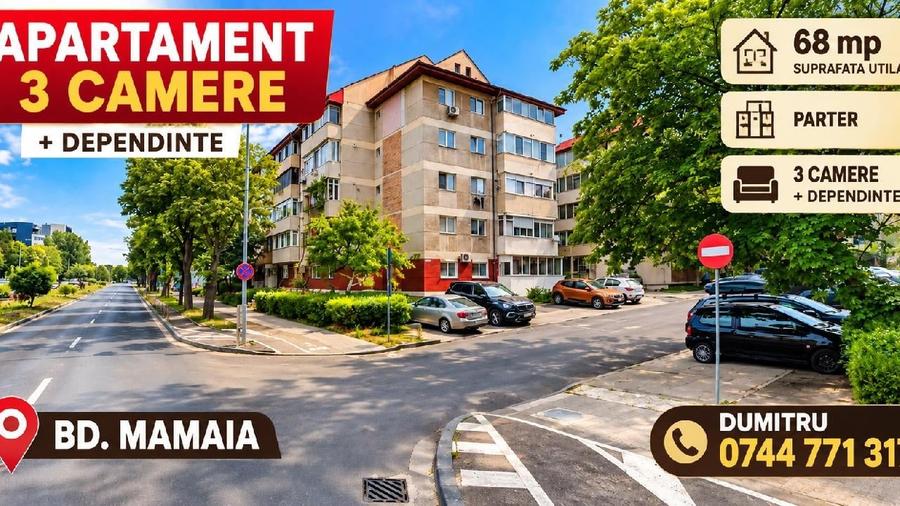Apartament cu 3 camere în Tomis Nord