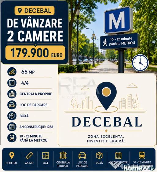 2 camere Decebal decomandat, centrala, parcare, an 1986, 65 - Bucuresti (Bucuresti-Ilfov) - 2