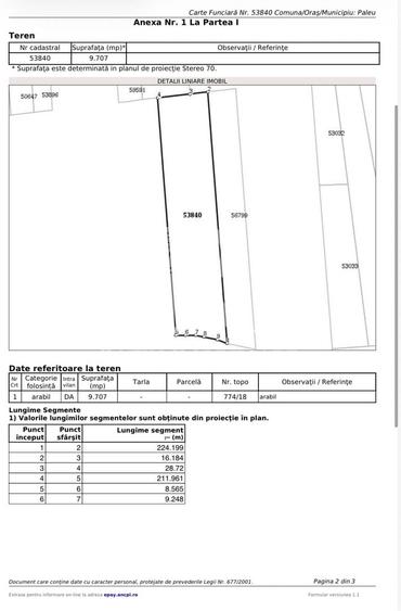 Teren Construcții intravilan de 9707 mp, în Paleu