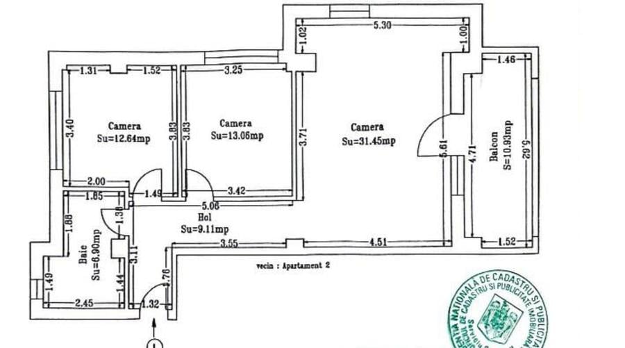 Apartament cu 3 camere decomandat, mobilat în Central
