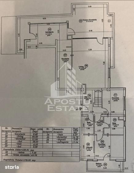 Apartament cu 3 camere în Șagului