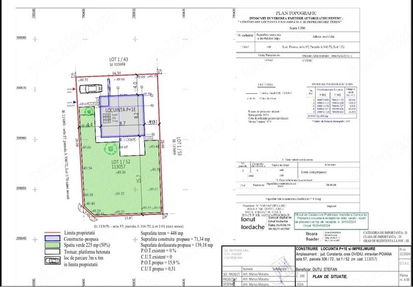 Vand Teren Intravila 448 mp Ovidiu, Poiana. Autorizatie si Proiect incluse - 3