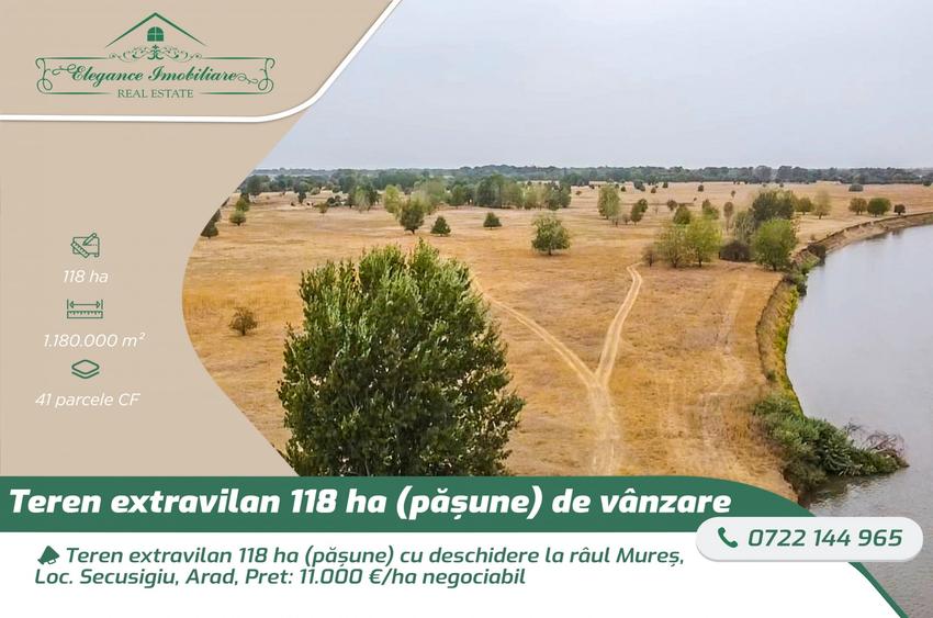 Teren agricol extravilan de 1180000 mp, în Secusigiu