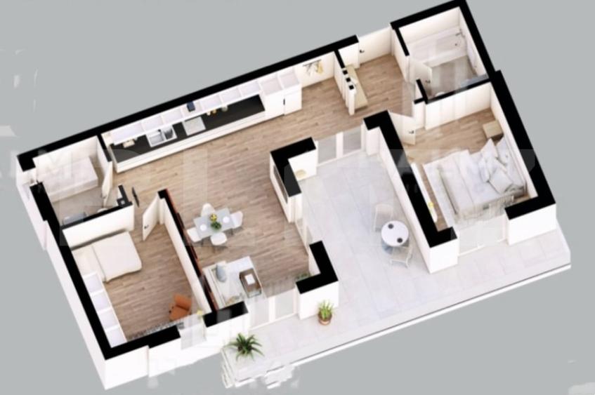 Apartament cu 3 camere decomandat în Careiului